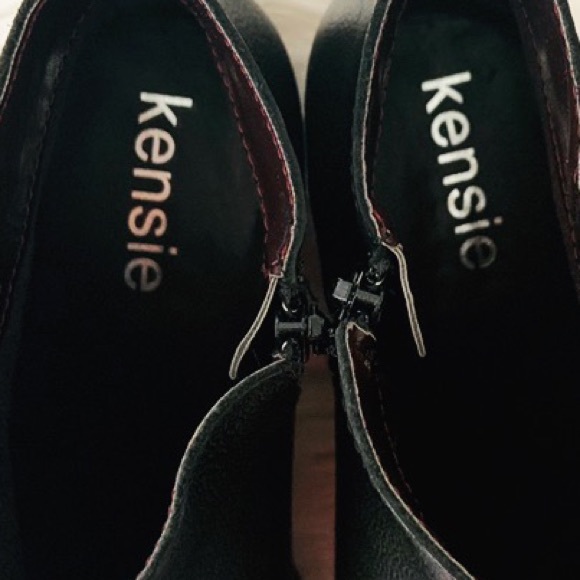 kensie Women's Black Leather Short Ankle Boots New - Picture 7 of 11